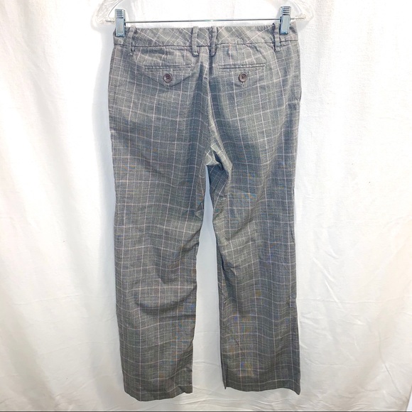 GAP Grey & Pink Plaid Flare Favorite Trouser - Picture 2 of 5